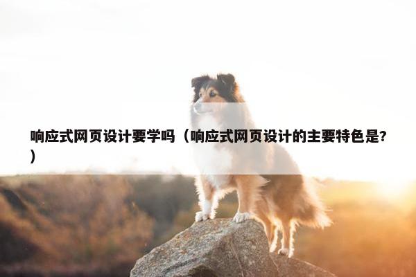响应式网页设计要学吗（响应式网页设计的主要特色是?）