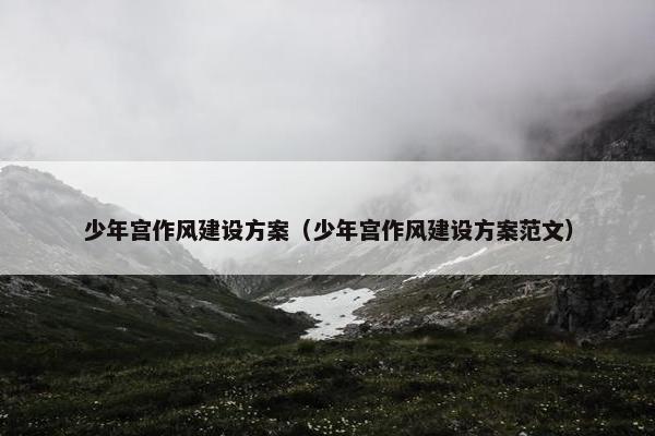 少年宫作风建设方案（少年宫作风建设方案范文）
