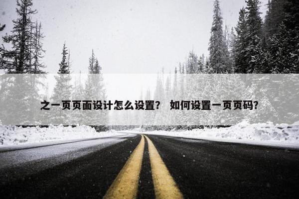 之一页页面设计怎么设置？ 如何设置一页页码？