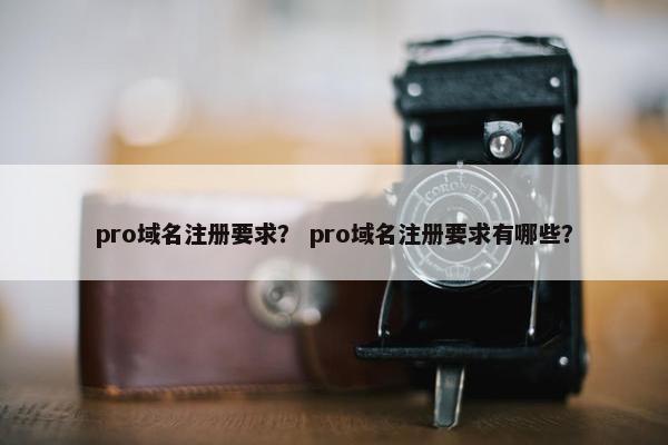 pro域名注册要求？ pro域名注册要求有哪些？