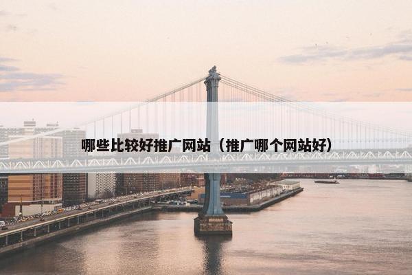 哪些比较好推广网站（推广哪个网站好）
