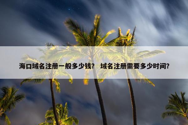 海口域名注册一般多少钱？ 域名注册需要多少时间？