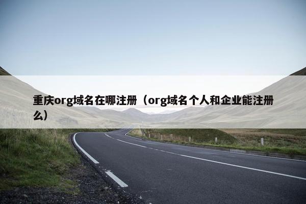 重庆org域名在哪注册（org域名个人和企业能注册么）