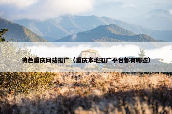 特色重庆网站推广（重庆本地推广平台都有哪些）