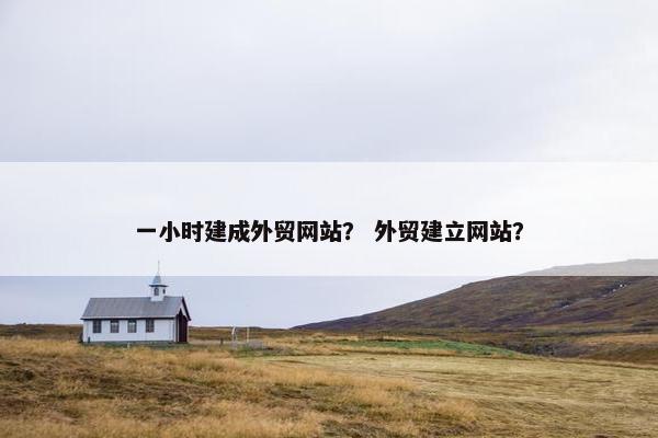 一小时建成外贸网站？ 外贸建立网站？