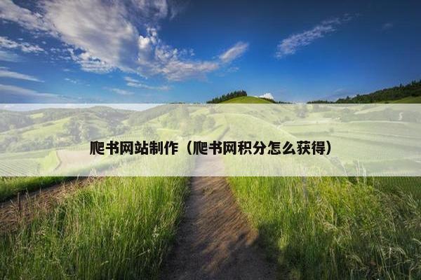 爬书网站制作（爬书网积分怎么获得）