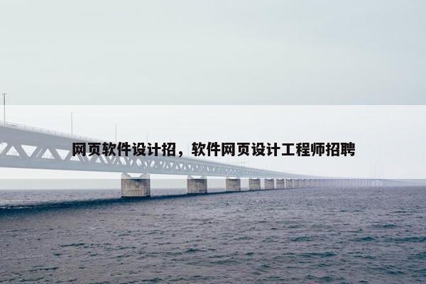 网页软件设计招，软件网页设计工程师招聘