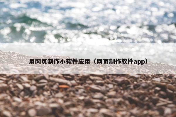 用网页制作小软件应用（网页制作软件app）