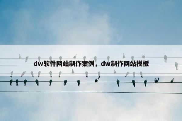 dw软件网站制作案例，dw制作网站模板