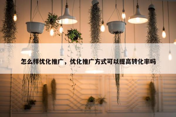 怎么样优化推广，优化推广方式可以提高转化率吗