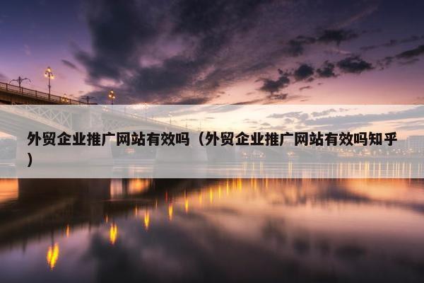 外贸企业推广网站有效吗（外贸企业推广网站有效吗知乎）