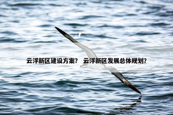 云浮新区建设方案？ 云浮新区发展总体规划？