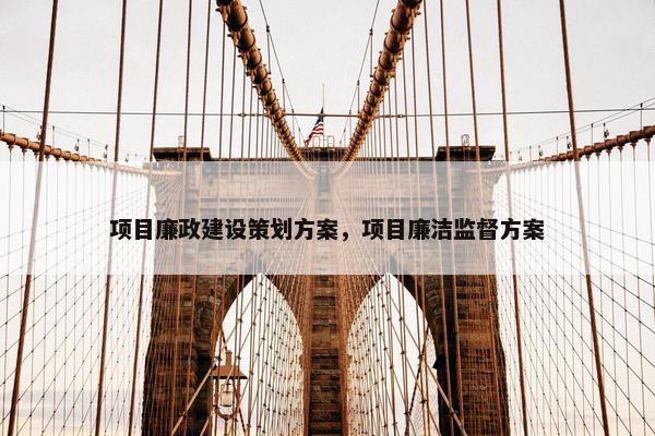 项目廉政建设策划方案，项目廉洁监督方案