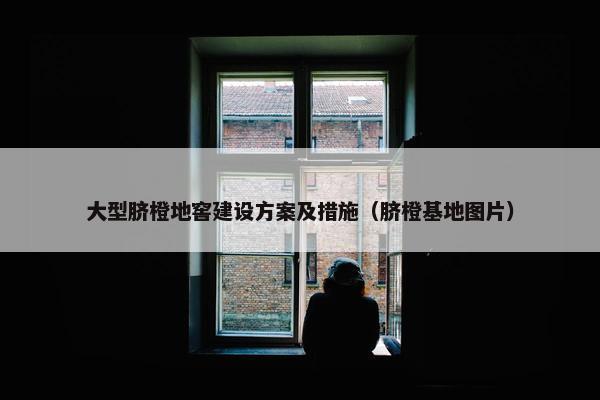 大型脐橙地窖建设方案及措施（脐橙基地图片）