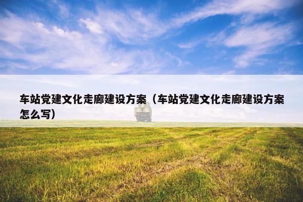 车站党建文化走廊建设方案（车站党建文化走廊建设方案怎么写）