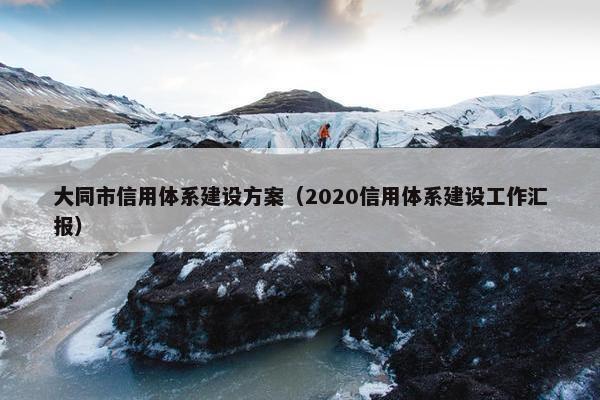 大同市信用体系建设方案（2020信用体系建设工作汇报）