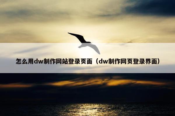 怎么用dw制作网站登录页面（dw制作网页登录界面）