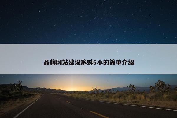 品牌网站建设蝌蚪5小的简单介绍