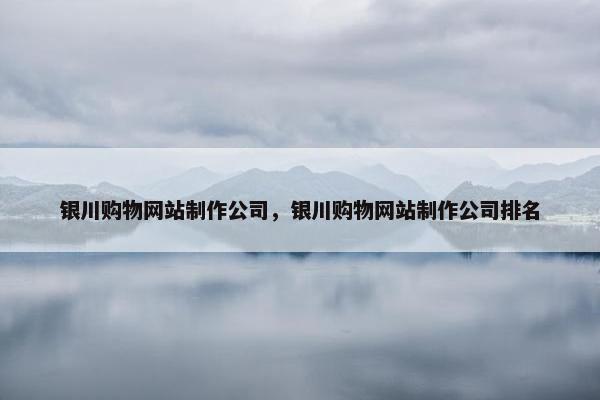 银川购物网站制作公司，银川购物网站制作公司排名