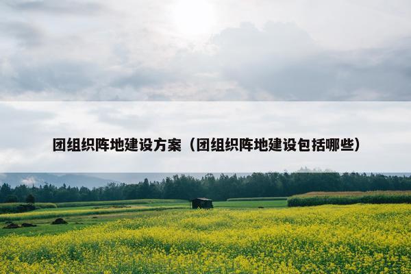 团组织阵地建设方案（团组织阵地建设包括哪些）