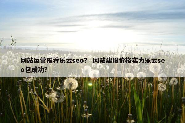 网站运营推荐乐云seo？ 网站建设价格实力乐云seo包成功？