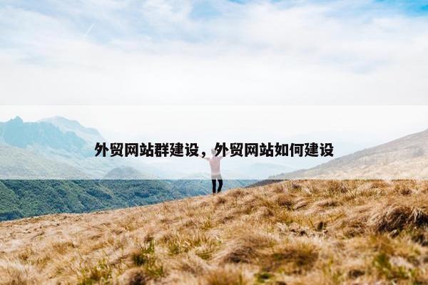 外贸网站群建设，外贸网站如何建设