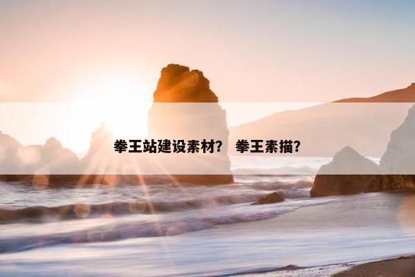 拳王站建设素材？ 拳王素描？