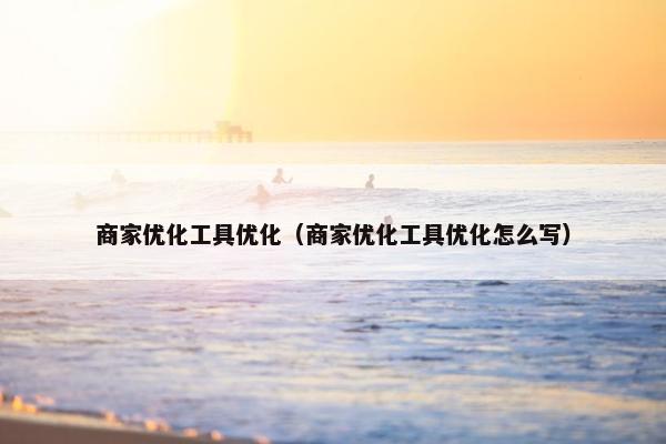 商家优化工具优化（商家优化工具优化怎么写）