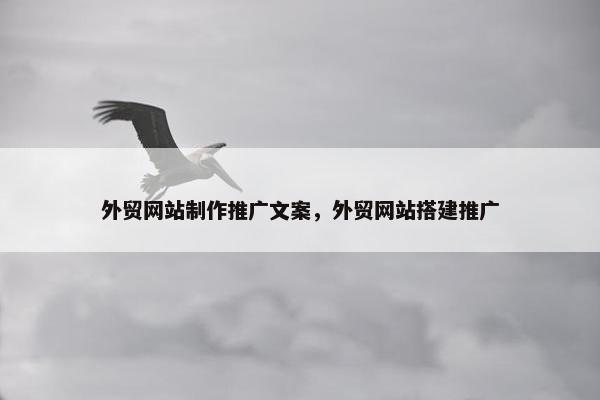 外贸网站制作推广文案，外贸网站搭建推广