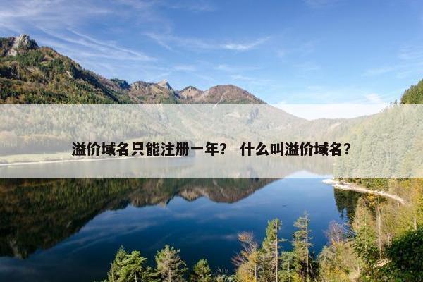 溢价域名只能注册一年？ 什么叫溢价域名？