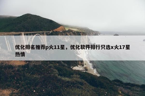 优化排名推荐p火11星，优化软件排行只选x火17星热情