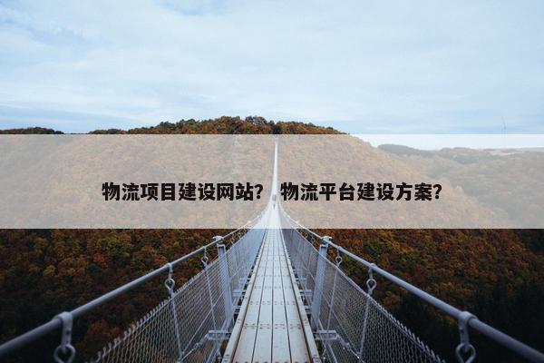 物流项目建设网站？ 物流平台建设方案？
