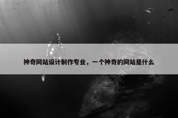 神奇网站设计制作专业，一个神奇的网站是什么