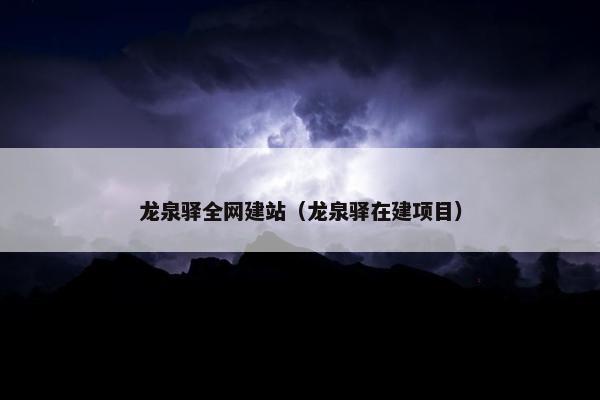 龙泉驿全网建站（龙泉驿在建项目）