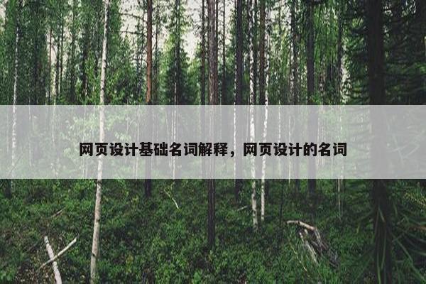 网页设计基础名词解释，网页设计的名词