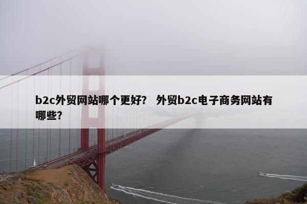 b2c外贸网站哪个更好？ 外贸b2c电子商务网站有哪些？