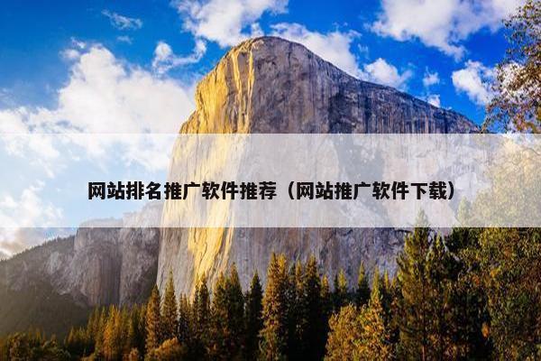 网站排名推广软件推荐（网站推广软件下载）