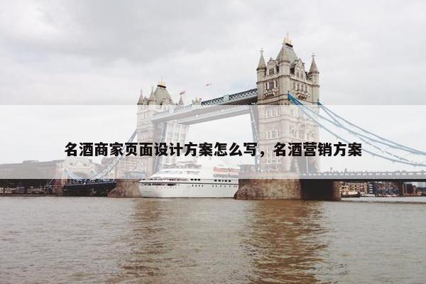 名酒商家页面设计方案怎么写，名酒营销方案