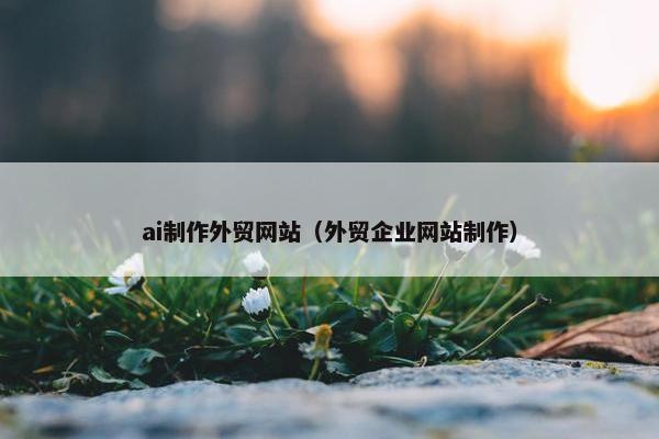 ai制作外贸网站（外贸企业网站制作）