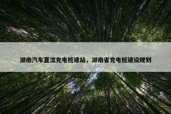湖南汽车直流充电桩建站，湖南省充电桩建设规划