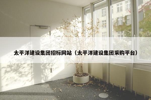 太平洋建设集团招标网站（太平洋建设集团采购平台）
