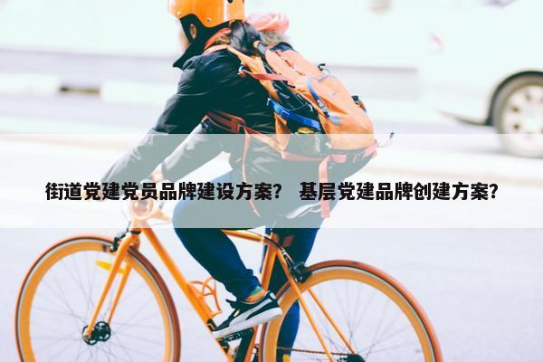 街道党建党员品牌建设方案？ 基层党建品牌创建方案？