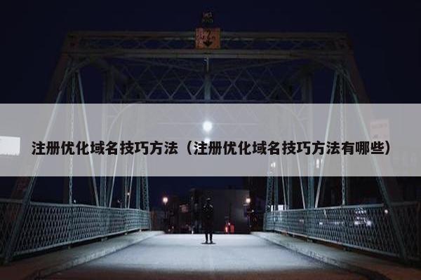 注册优化域名技巧方法（注册优化域名技巧方法有哪些）