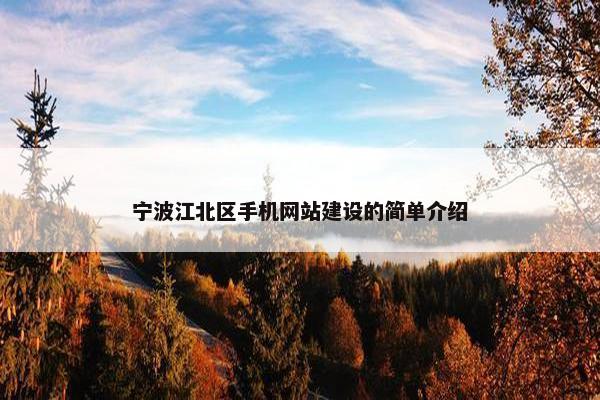 宁波江北区手机网站建设的简单介绍