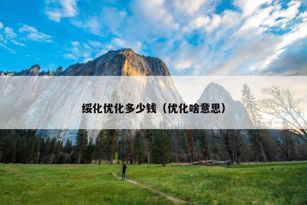 绥化优化多少钱（优化啥意思）