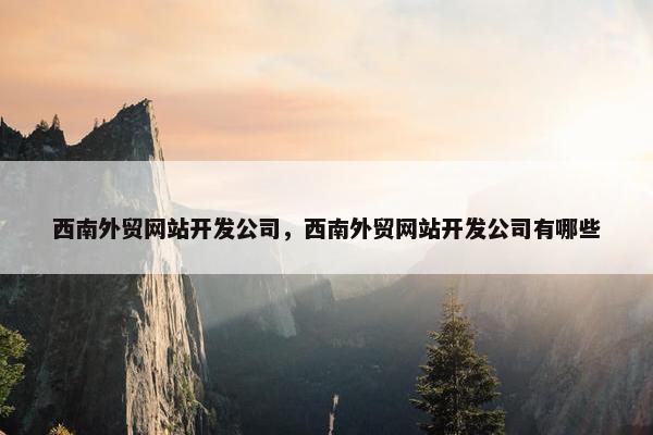 西南外贸网站开发公司，西南外贸网站开发公司有哪些