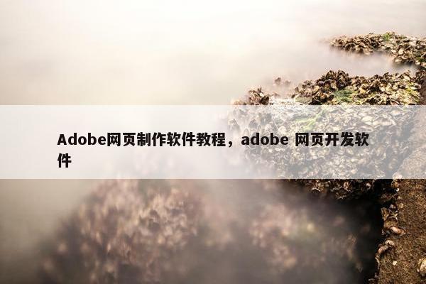 Adobe网页制作软件教程，adobe 网页开发软件