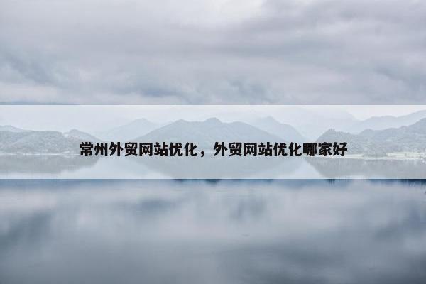 常州外贸网站优化，外贸网站优化哪家好