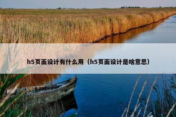 h5页面设计有什么用（h5页面设计是啥意思）