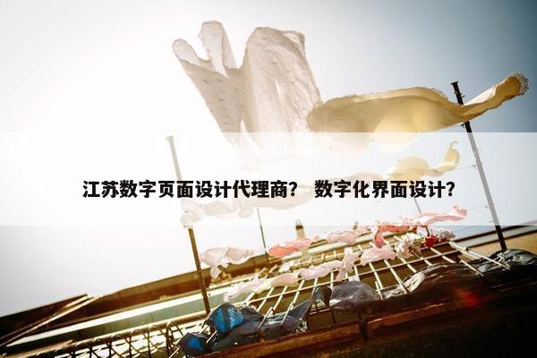 江苏数字页面设计代理商？ 数字化界面设计？